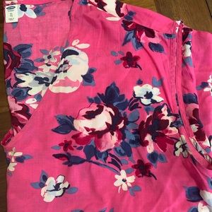 Women’s X-Large blouse-floral-pink